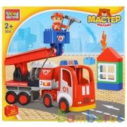 Конструктор "Город мастеров" большие кубики: пожарная машина, 30 дет. в русс. кор. в кор.2*12шт | фото №0
