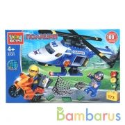 Конструктор "Город мастеров" погоня на полицейском вертолете, с фигурками, 173дет. в кор. в кор.36шт | фото №0