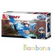 Конструктор пласт. самолет с фигуркой, 129дет. в русс. кор. в кор.72шт | фото №0