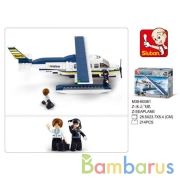 Конструктор пласт. водный самолет с фигурками, 214 дет.  в русс. кор. 28,5*23,7*5,4см в кор.32шт | фото №0