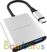 USB-хаб Hyper HyperDrive 4K HDMI 3-in-1 Hub для Macbook и других устройств с портом Type-C. Порты: 4K/30Hz HDMI, USB-C Power Delivery, USB-A. Цвет сер | фото №0