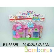 Дом для кукол, с фигуркой и аксесс., цвет в ассорт. 13164. в пак. 20*28*3см в кор.2*72шт | фото №0