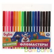 Фломастеры БУБА 18цв, круглые, пвх+карт Умка в кор.6*12шт | фото №0