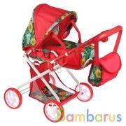 Коляска "карапуз" мет,4*14см рез. корз, сумка, переноск.рег: канапе,ручк, спин 69*43.5*69, в кор.3шт | фото №0