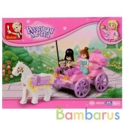 Конструктор пласт. карета с лошадкой и фигурками, 99дет. в русс. кор. 20*13*5см в кор.72шт | фото №0