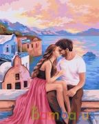 РИСОВАНИЕ ПО НОМЕРАМ НА ХОЛСТЕ, РОМАНТИЧЕСКИЙ МОМЕНТ, РАЗМЕР 40*50 в кор.22шт | фото №0