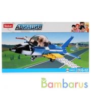 КОНСТРУКТОР ПЛАСТ. САМОЛЕТ С ФИГУРКОЙ, 116ДЕТ. В РУСС. КОР. в кор.72шт | фото №0