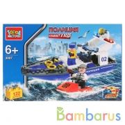 КОНСТРУКТОР "ГОРОД МАСТЕРОВ" ПОЛИЦЕЙСКИЙ КАТЕР, С ФИГУРКАМИ В РУСС. КОР. в кор.2*18шт | фото №0