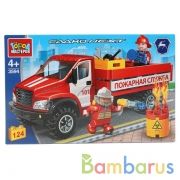 "Группа ГАЗ" конструктор "газ садко некст с пожарниками", 124дет. в кор "Город мастеров" в кор2*18шт | фото №0