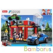 Конструктор пласт. машинка с фигурками, 302дет. в русс. кор. в кор.16шт | фото №0