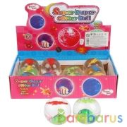 Мяч прыгающий дино, с водой, свет, эл.пит в компл. 6,5см в дисплее уп-12шт в кор.12уп | фото №0