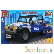 Конструктор полицейский джип, с фигуркой, 74дет. в кор. "Город мастеров" в кор.2*18шт | фото №0