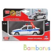 МАШИНА "ТЕХНОПАРК" МЕТАЛЛ. ИНЕРЦ. ЛАДА-КАЛИНА ДПС 1:32, СВЕТ+ЗВУК, ОТКРЫВ. ДВЕРИ В КОР. в кор.2*24шт | фото №0