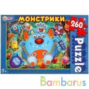 Монстрики.  Пазлы классические в коробке.  Пазл 260 деталей. Умные игры в кор.12шт | фото №0
