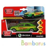 Машина металл SKODA rapid спорт 12см, открыв. двери и багажник, инерц. в кор. Технопарк в кор.2*24шт | фото №0