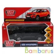 Машина металл HYUNDAI CRETA длина 12 см, двери, багаж, инерц, черный, кор. Технопарк в кор.2*36шт | фото №0