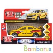 МАШИНА "ТЕХНОПАРК" МЕТАЛЛ. ИНЕРЦ. LADA VESTA SPORT 12СМ, ОТКРЫВ. ДВЕРИ В РУСС. КОР. в кор.2*24шт | фото №0