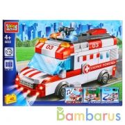 Конструктор "Город мастеров" машина скорой помощи (свет, звук, мотор) 48дет. в кор. в кор.2*24шт | фото №0