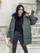 Черновато-зеленая Женская куртка зима - осень / Оверсайз | фото №0