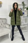 Зеленая Женская куртка зима - осень / Оверсайз | фото №0