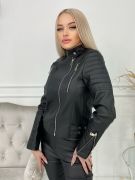 Женская Косуха черного цвета Кожа заменитель  | фото №0