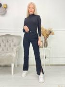 Черные женские джинсы с лайкрой MOM  | фото №0