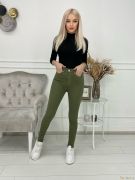Женские джинсы хаки Slimfitс лайкрой | фото №0
