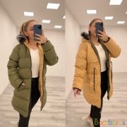 Двухсторонняя куртка осень-зима Хаки - Желтый | фото №0