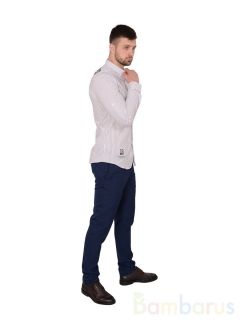  Мужская рубашка Damon Бело-серая