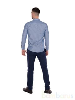 Мужская Рубашка Damon Сине-зеленая в полоску