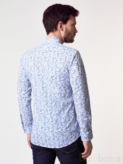 Бело-голубая мужская Рубашка Damon