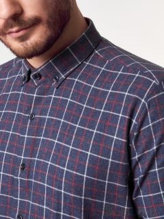 Теплая мужская рубашка в клетку