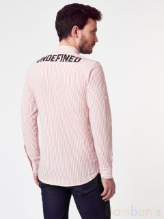   Мужская Рубашка Damon Бело-лососевая в полоску