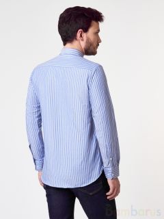 Мужская рубашка Damon синий с белыми полосками 