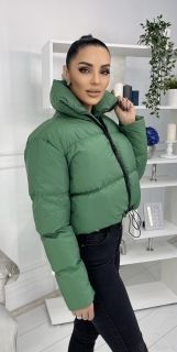 Короткая Зеленая Женская Куртка / Осень - Зима 