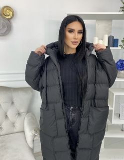 Длинная Женская Куртка / Осень-Зима / Черный