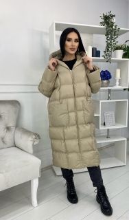 Длинный Женский пуховик / бренд Gulseli / Бежевый цвет купить за 2800 на Bambarus