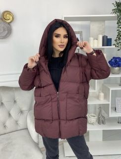 Бордовая Женская Куртка / Осень-Зима / Оверсайз
