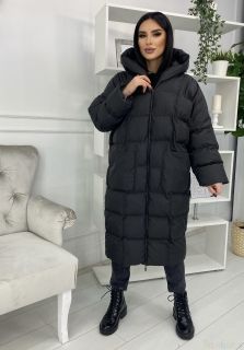 Длинная Женская Куртка / Осень-Зима / Черный