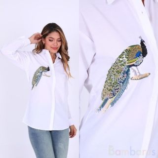 Белая Женская Рубашка 