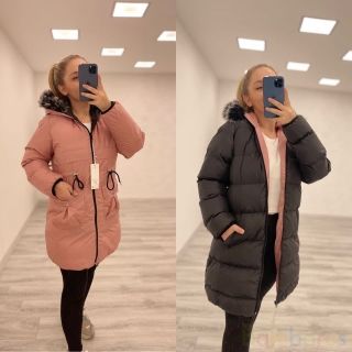 Двухсторонняя куртка осень-зима Черный - розовый