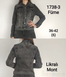  Темно Серая Женская Джинсовая Куртка Likrali Mont